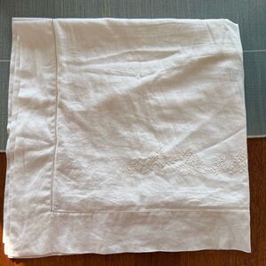 Sferra Euro Continental Sham 32x32 White Egyptian Cotton Hand Embroidered